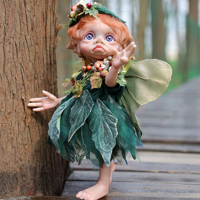 16-Inch/40cm Vinyl Forest Sprite Green Doll - Reborn Doll Australia