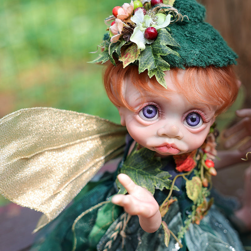 16-Inch/40cm Vinyl Forest Sprite Green Doll - Reborn Doll Australia