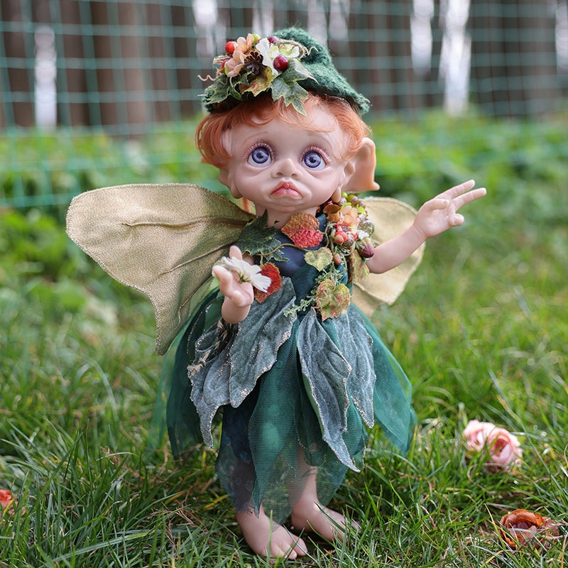 16-Inch/40cm Vinyl Forest Sprite Green Doll - Reborn Doll Australia