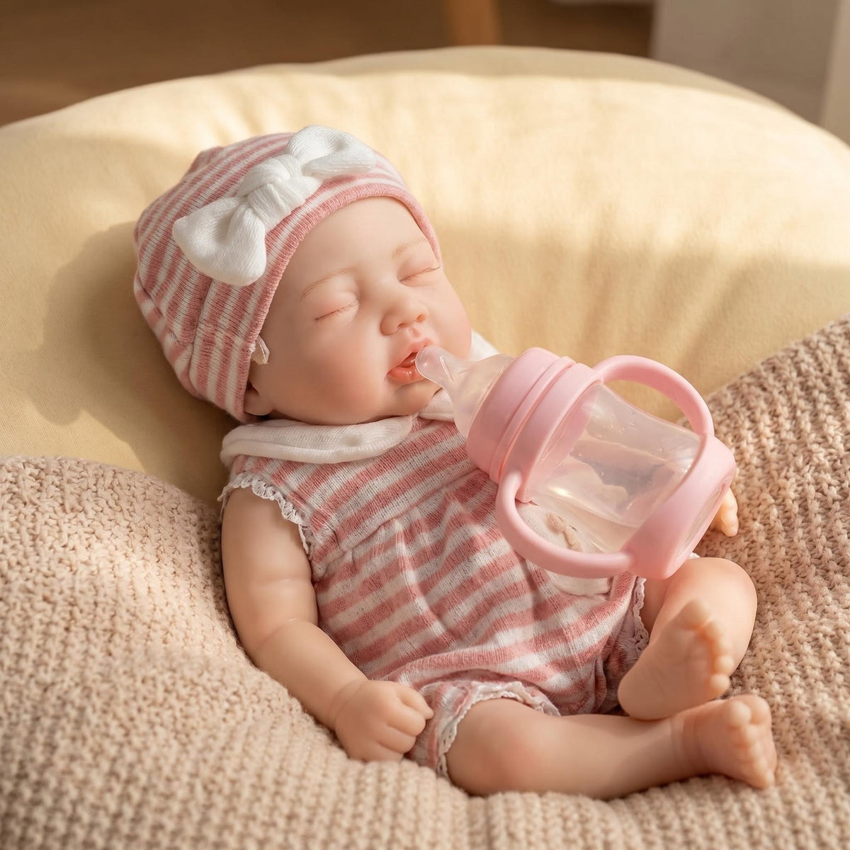 13inch Collectible Soft Platinum Solid Silicone Reborn Doll Elastic Stretchable Silicone Version for Doll Collectors