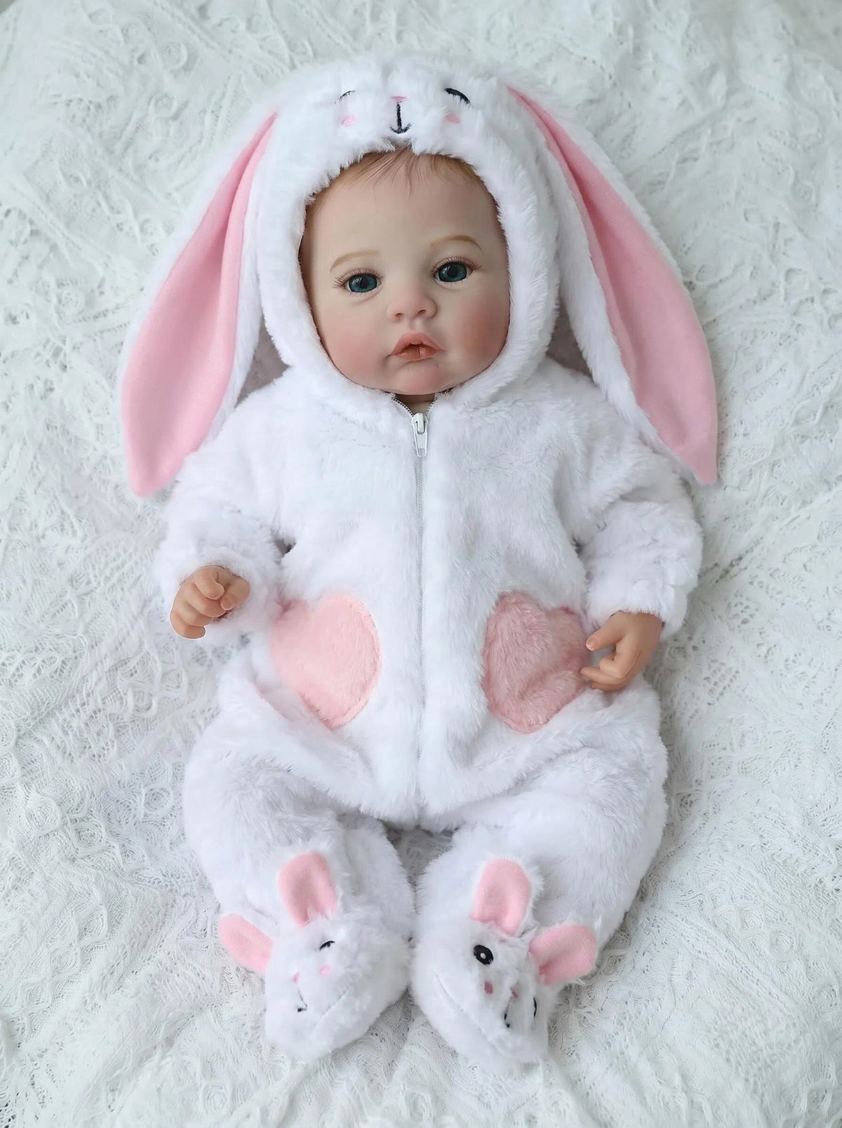 18inch Newreborn Baby Doll Lifelike Cuddly Figure with 3D Skin Multiple Layers Painting Visible Veins
