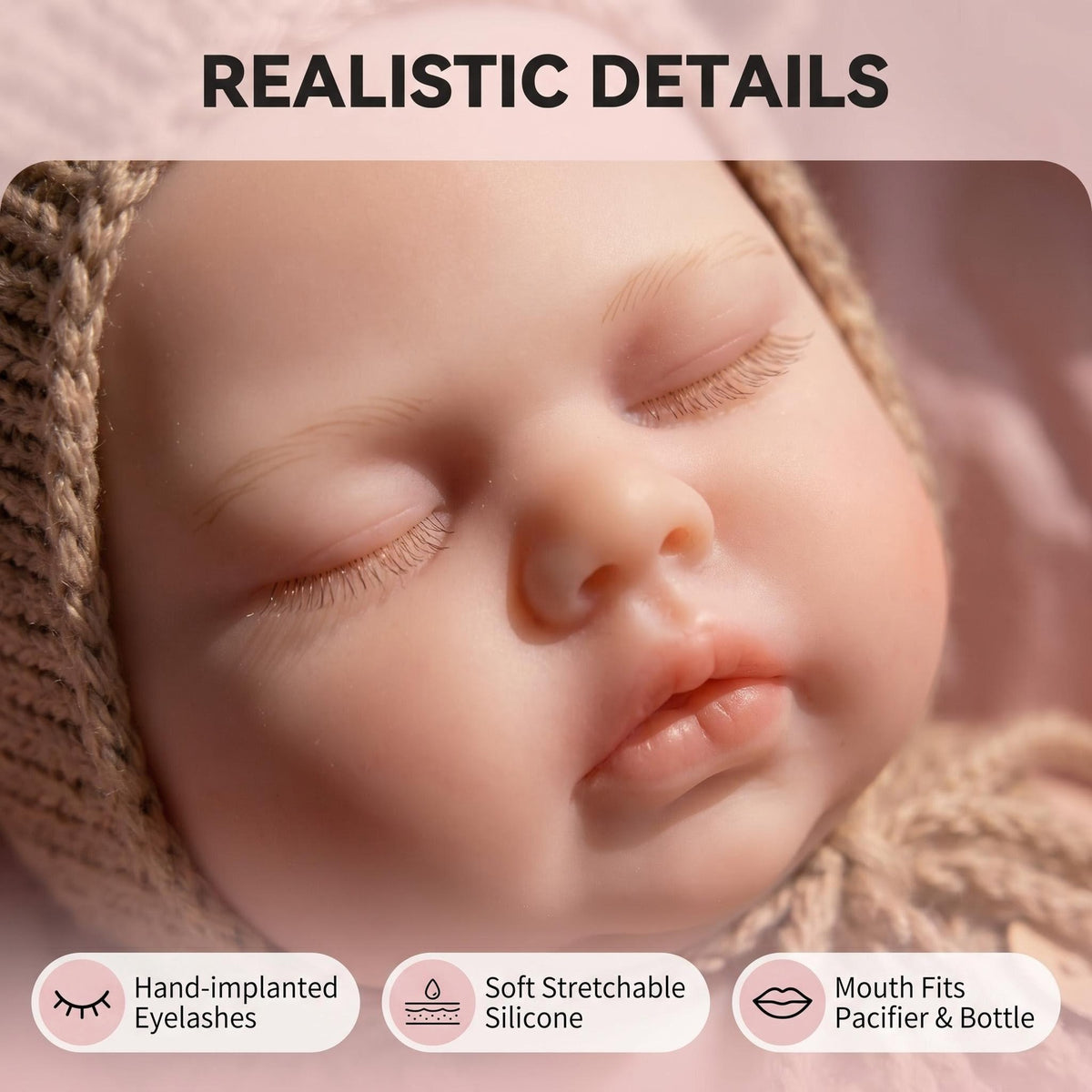 13inch Solid Silicone Doll - Elastic Stretchable Collectible Art Doll with Random Pacifier And Bottle - Pickle Character