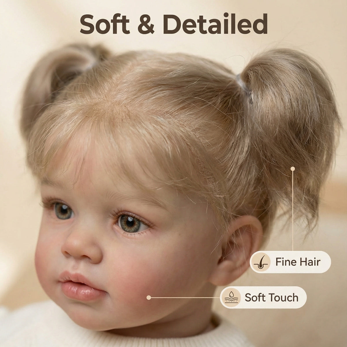 26 inch Reborn Doll Large Blonde Hair Reborn Doll with Weighted Soft Fabric Body Realistic Look for Kids