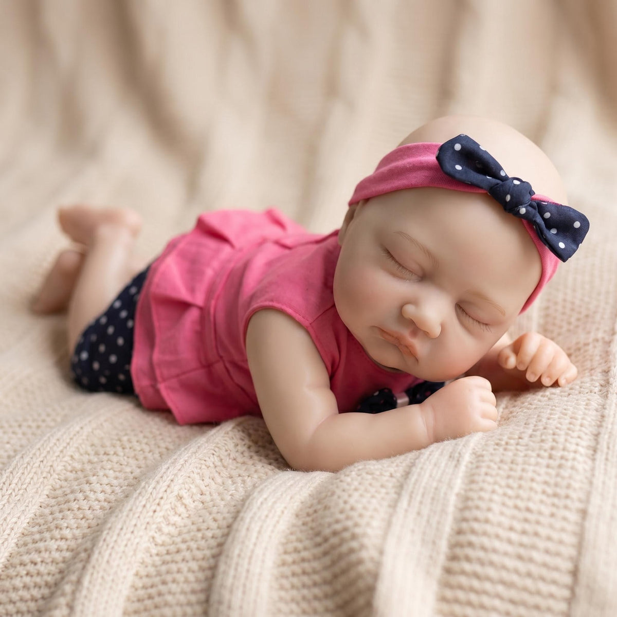12 inch Reborn Realistic Full Silicone Baby A lifelike newborn girl doll with a soft body and movable limbs, a lovely baby gift for girls aged 3 and up