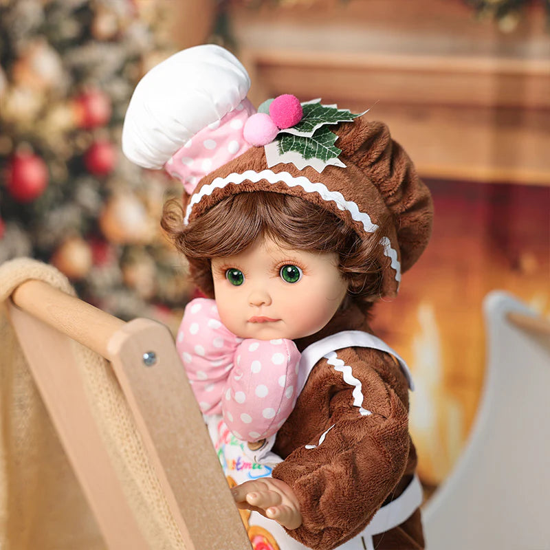18 Inch/45cm Vinyl Lifelike Reborn Baby Doll in Brown Little Chef Christmas Costume - Reborn Doll Australia
