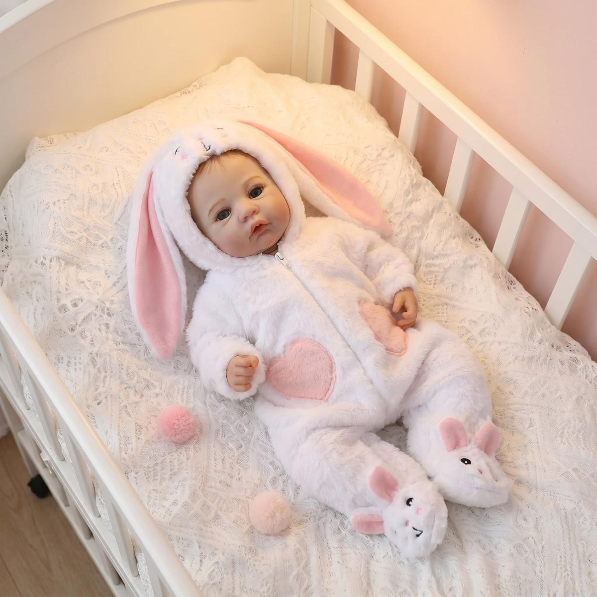 18inch Newreborn Baby Doll Lifelike Cuddly Figure with 3D Skin Multiple Layers Painting Visible Veins
