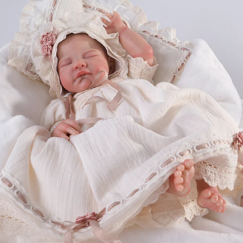 22-Inch Lifelike Reborn Baby Doll in Nude Knotted Outfit - Realistic Girl Doll - Reborn Doll Australia