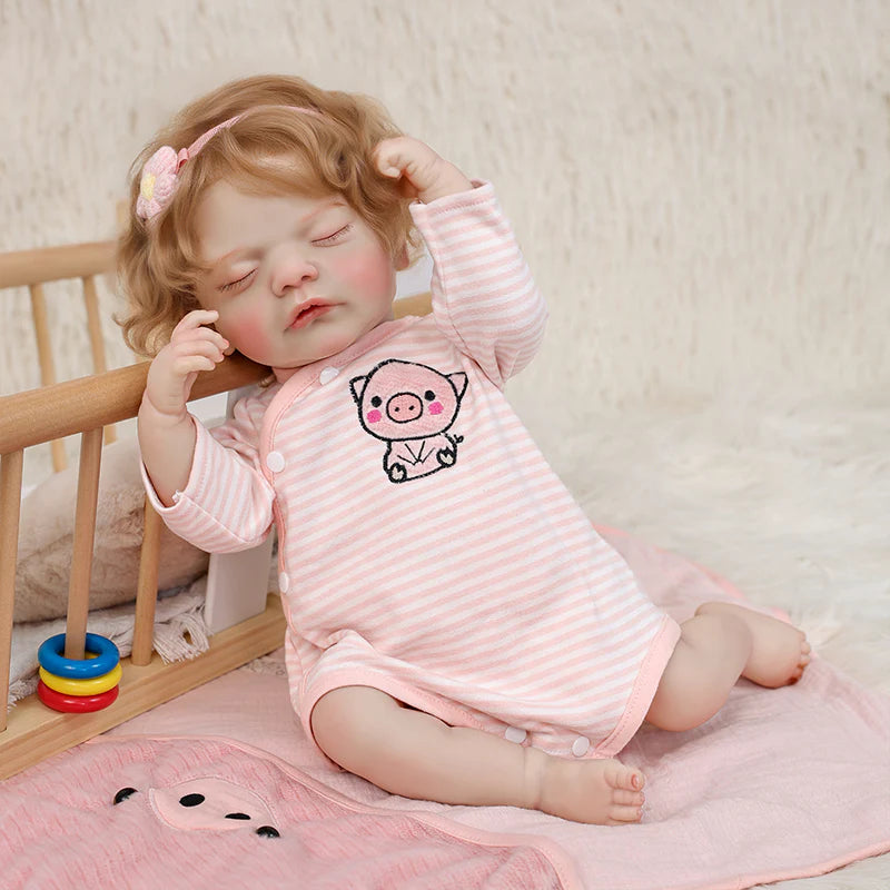 22 Inch Lifelike Reborn Baby Doll Wear Piglet Suit