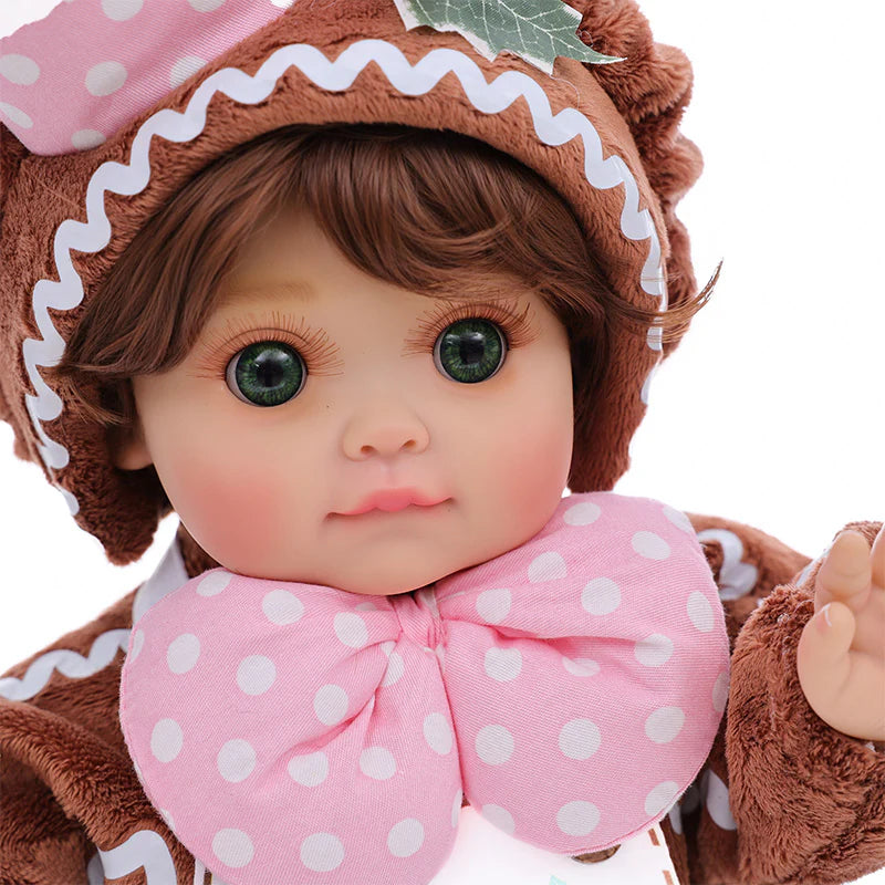 18 Inch/45cm Vinyl Lifelike Reborn Baby Doll in Brown Little Chef Christmas Costume - Reborn Doll Australia