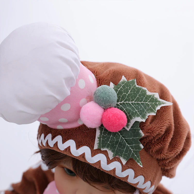 18 Inch/45cm Vinyl Lifelike Reborn Baby Doll in Brown Little Chef Christmas Costume - Reborn Doll Australia