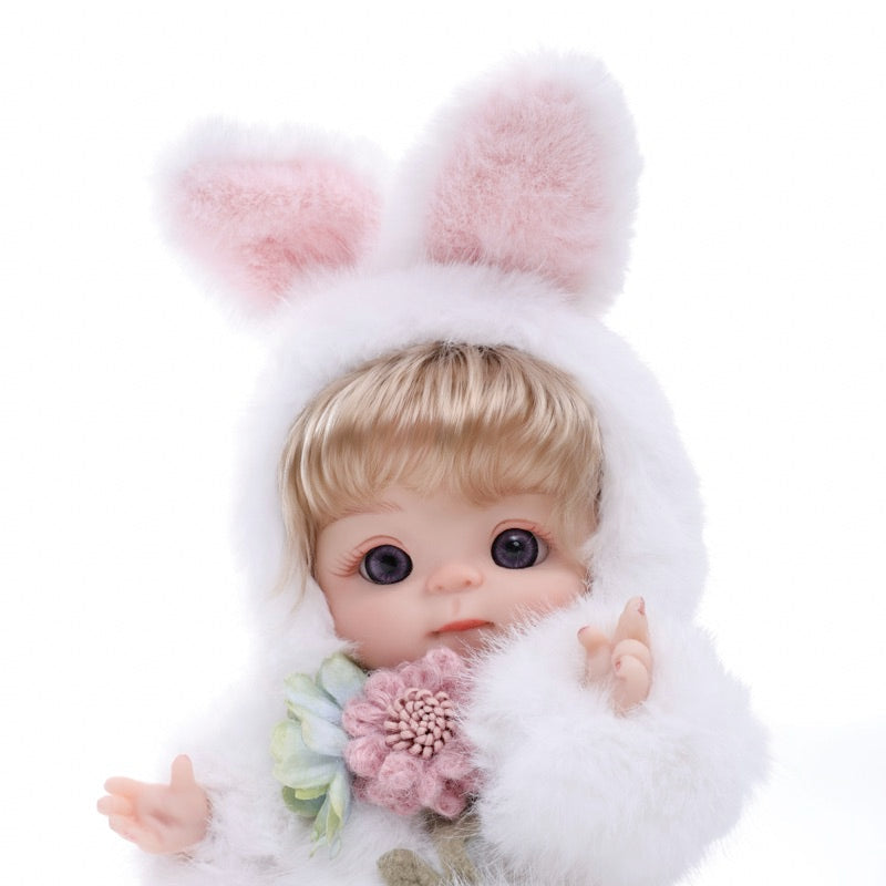Premium Plush Bunny Baby Doll 10 inch/25cm Ultra-Soft Animal Costume Doll Toy Collectible Name Coco - Reborn Doll Australia