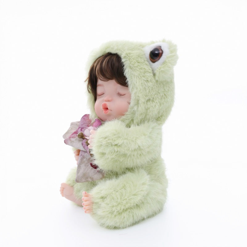 Fuzzy Frog Baby Doll 10 inch/25cm Cute Collectible Plush Gift for Birthdays Name Coco - Reborn Doll Australia