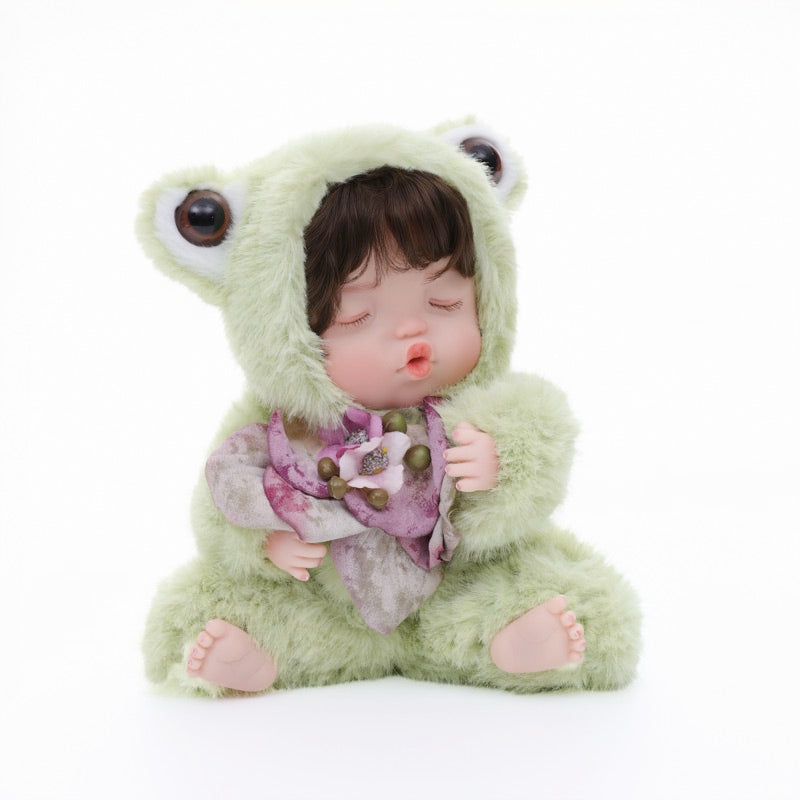Fuzzy Frog Baby Doll 10 inch/25cm Cute Collectible Plush Gift for Birthdays Name Coco - Reborn Doll Australia
