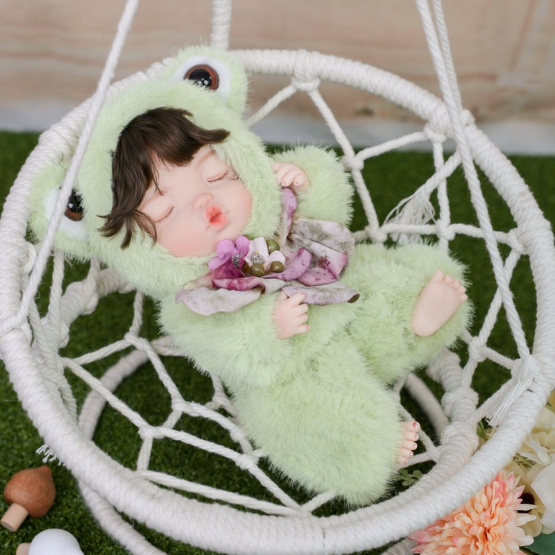 Fuzzy Frog Baby Doll 10 inch/25cm Cute Collectible Plush Gift for Birthdays Name Coco - Reborn Doll Australia