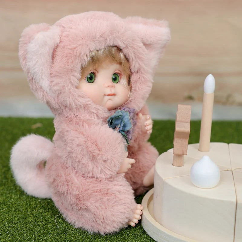 Premium Plush Fox Baby Doll 10 inch/25cm Ultra-Soft Animal Costume Toy Dolls Name Coco - Reborn Doll Australia
