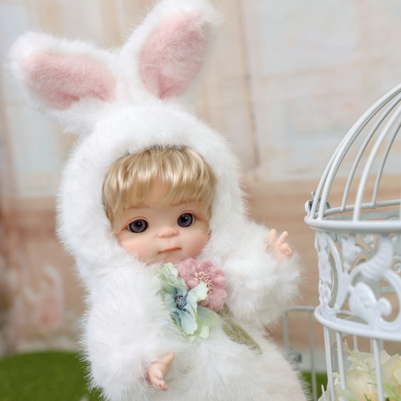 Premium Plush Bunny Baby Doll 10 inch/25cm Ultra-Soft Animal Costume Doll Toy Collectible Name Coco - Reborn Doll Australia