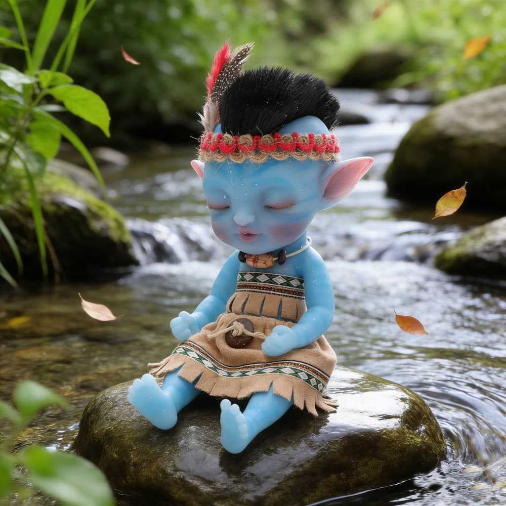 8-Inch/20cm Cute Mini Full Silicone Avatar Reborn Dolls Close Eyes - Reborn Doll Australia
