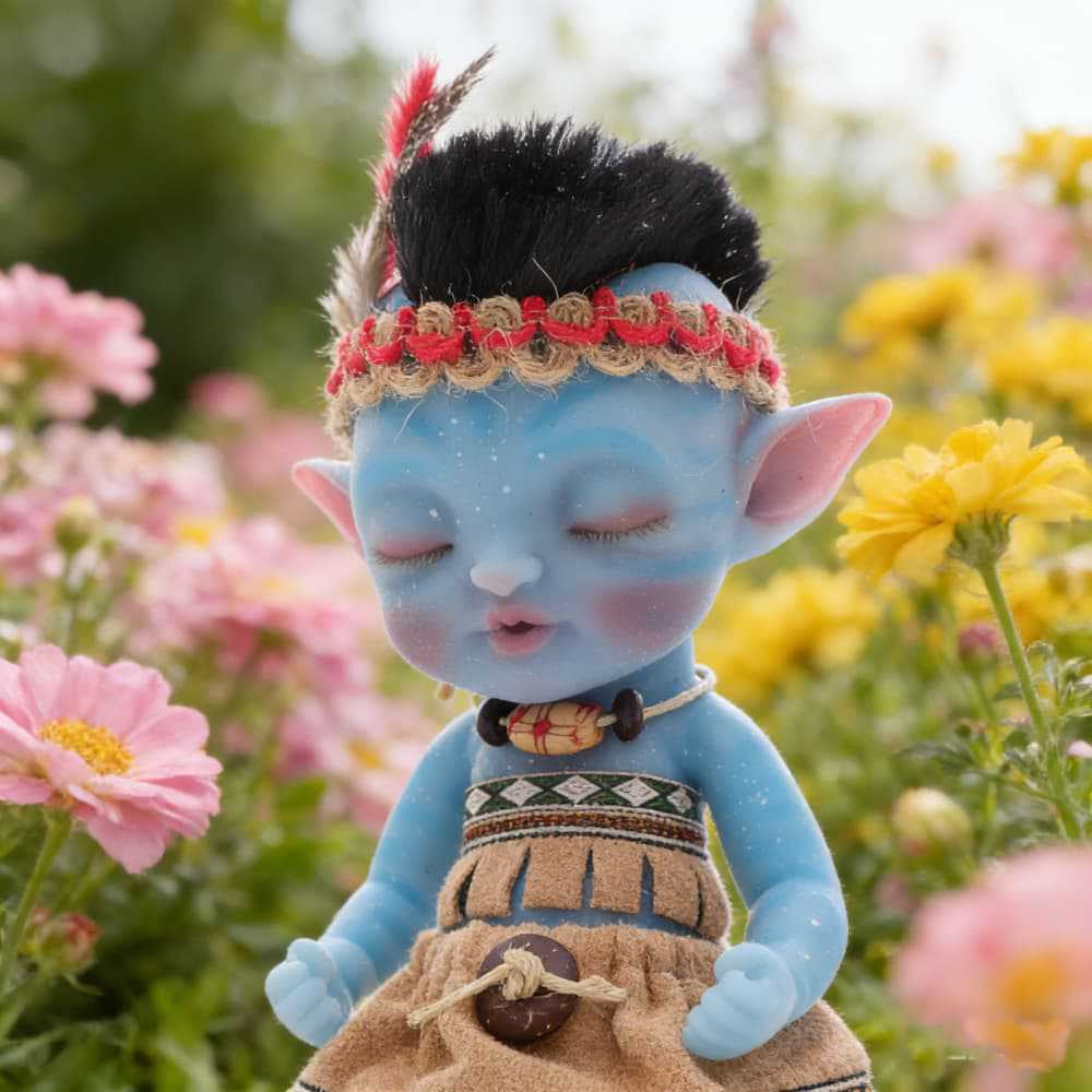 8-Inch/20cm Cute Mini Full Silicone Avatar Reborn Dolls Close Eyes - Reborn Doll Australia