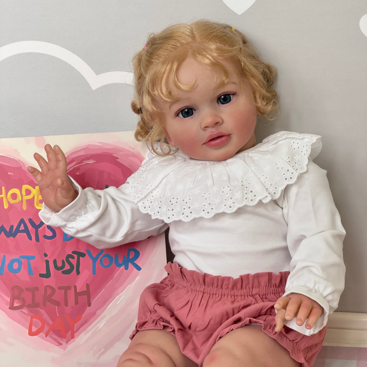 Reborn Baby Dolls Blonde Hair That Look Real 26 Inch/65cm Reborn Toddler Straight Legs Realistic Baby Dolls Girl Chubby Body Vinyl Newborn Babies Poseable Art Collection Dolls Giant Birthday  - Reborn Doll Australia