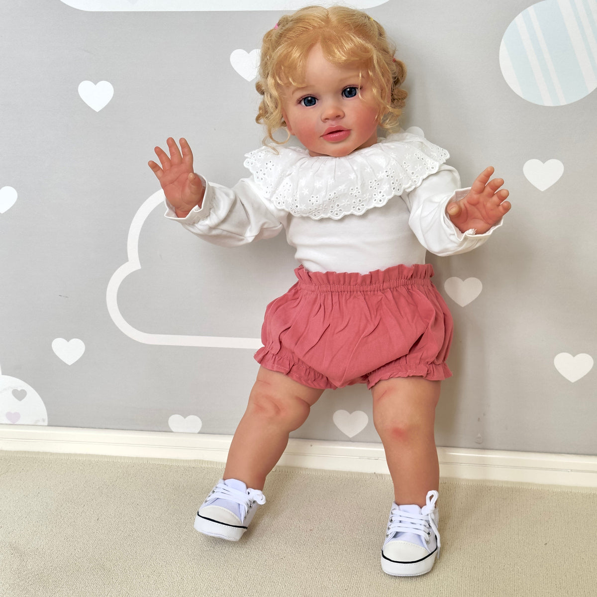 Reborn Baby Dolls Blonde Hair That Look Real 26 Inch/65cm Reborn Toddler Straight Legs Realistic Baby Dolls Girl Chubby Body Vinyl Newborn Babies Poseable Art Collection Dolls Giant Birthday  - Reborn Doll Australia