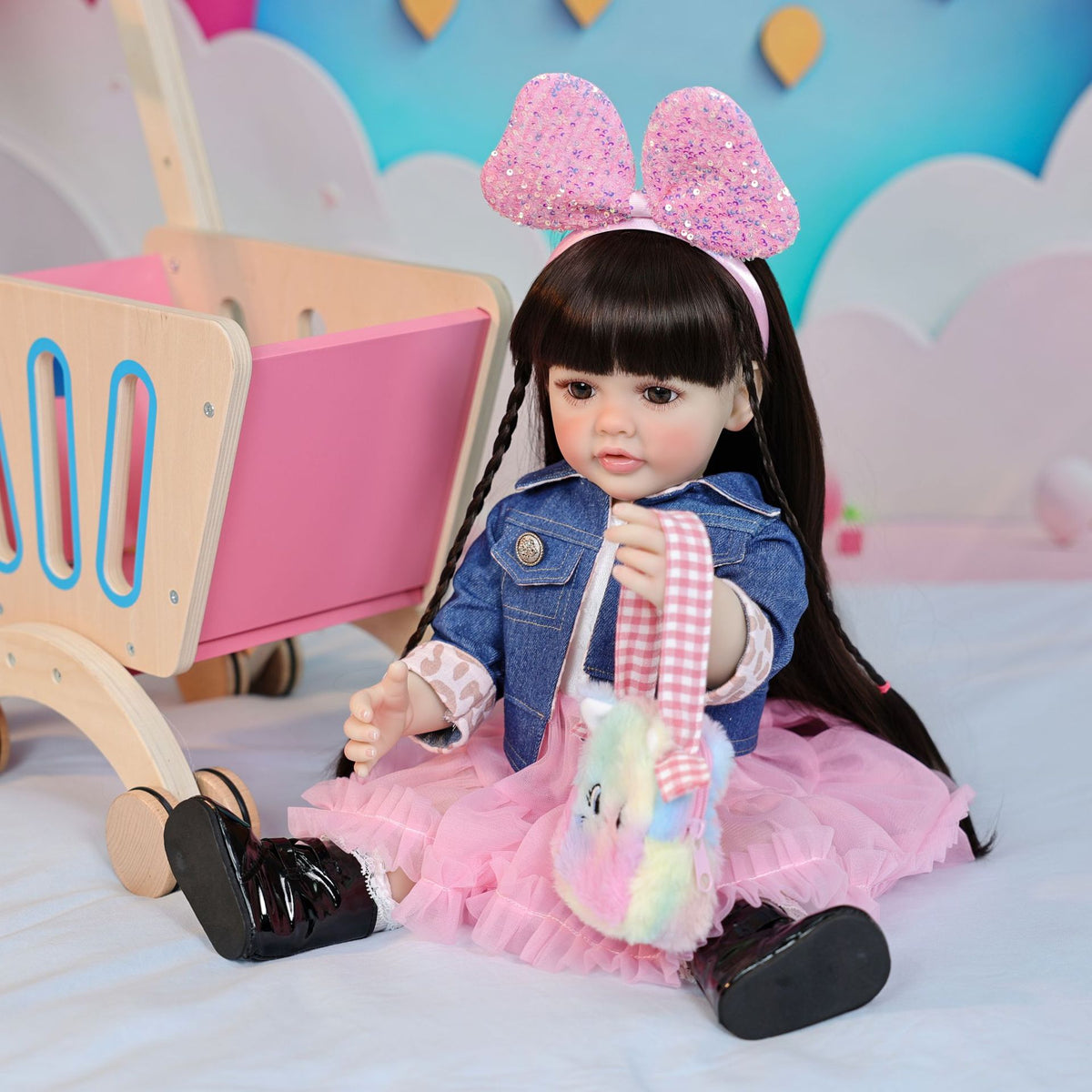 22 inch with Full vinyl Body Standing Toddler Reborn Dolls ornaments for gifts