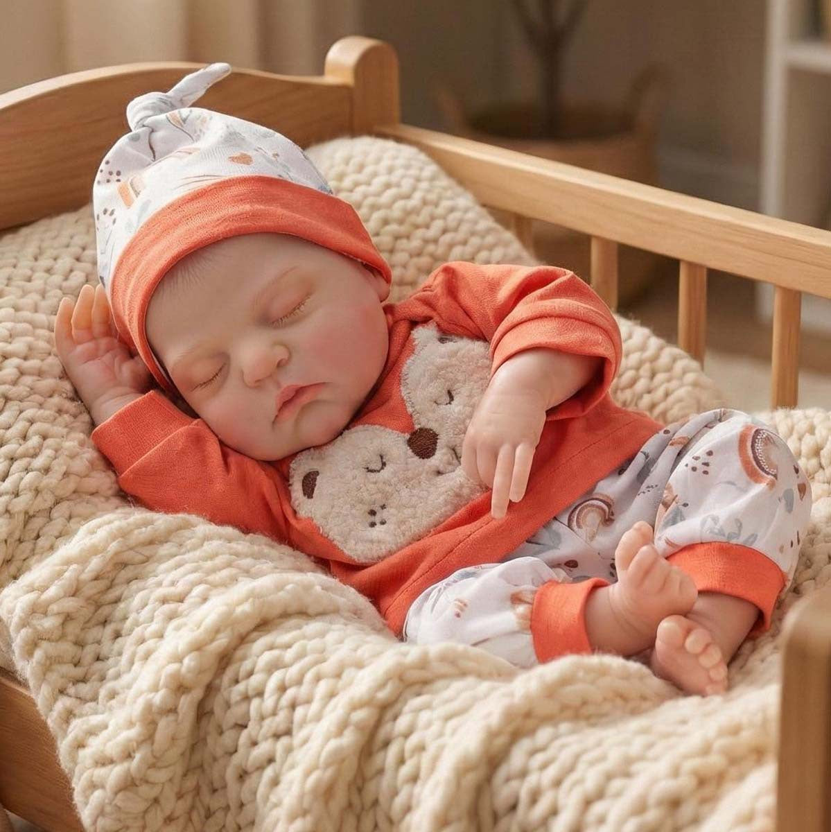 18 Inch Red Outfit Sleeping Reborn Baby Doll