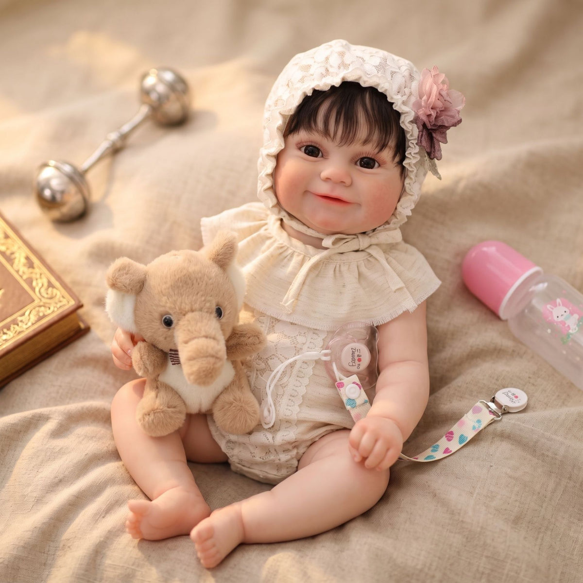 22 inch Handcrafted Reborn Doll Real 3D Vein Skin with Full vinyl Body Lifelike Newborn Baby Doll Birthday Present for Little Girl Collectors