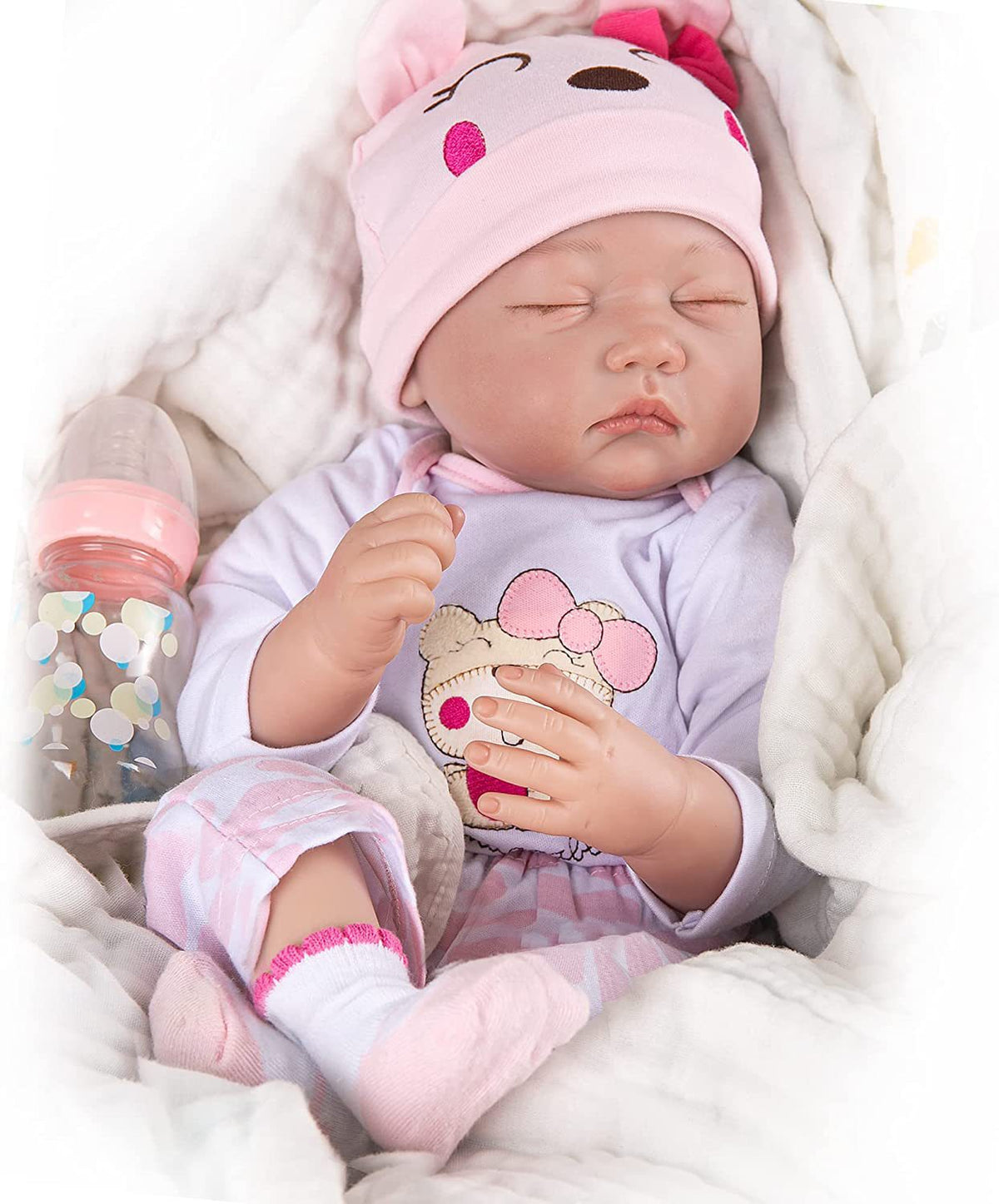 Sleeping Reborn Doll 22 inch With Cloth Body, With different styles, Festival Present Toy & Collector Gift For Girls