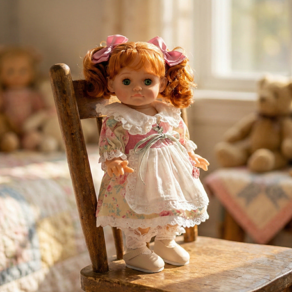 30CM full vinyl hair transplant doll girl 12 inch toy doll