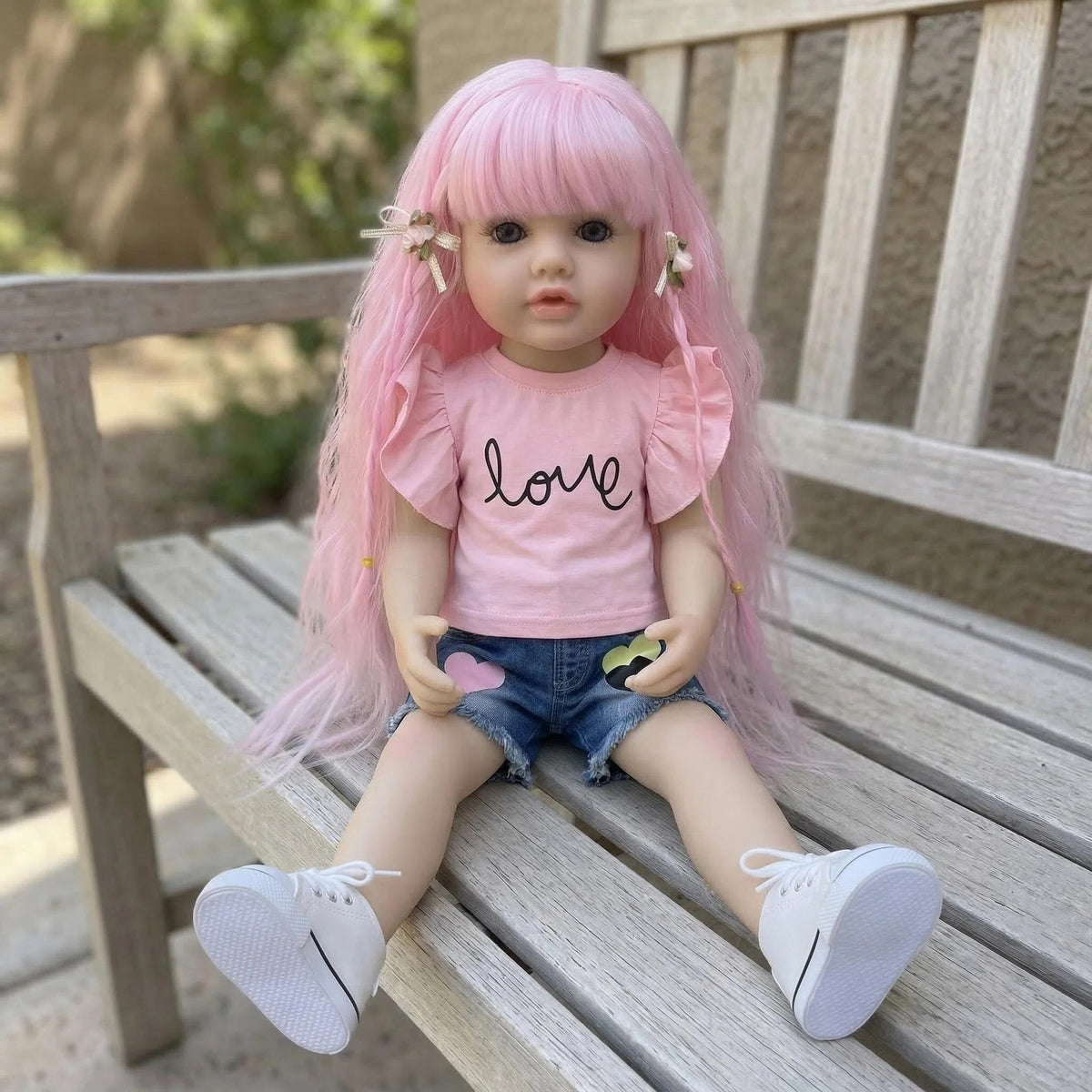 22 inch heart-shaped denim shorts Betty simulation reincarnation doll reborn doll