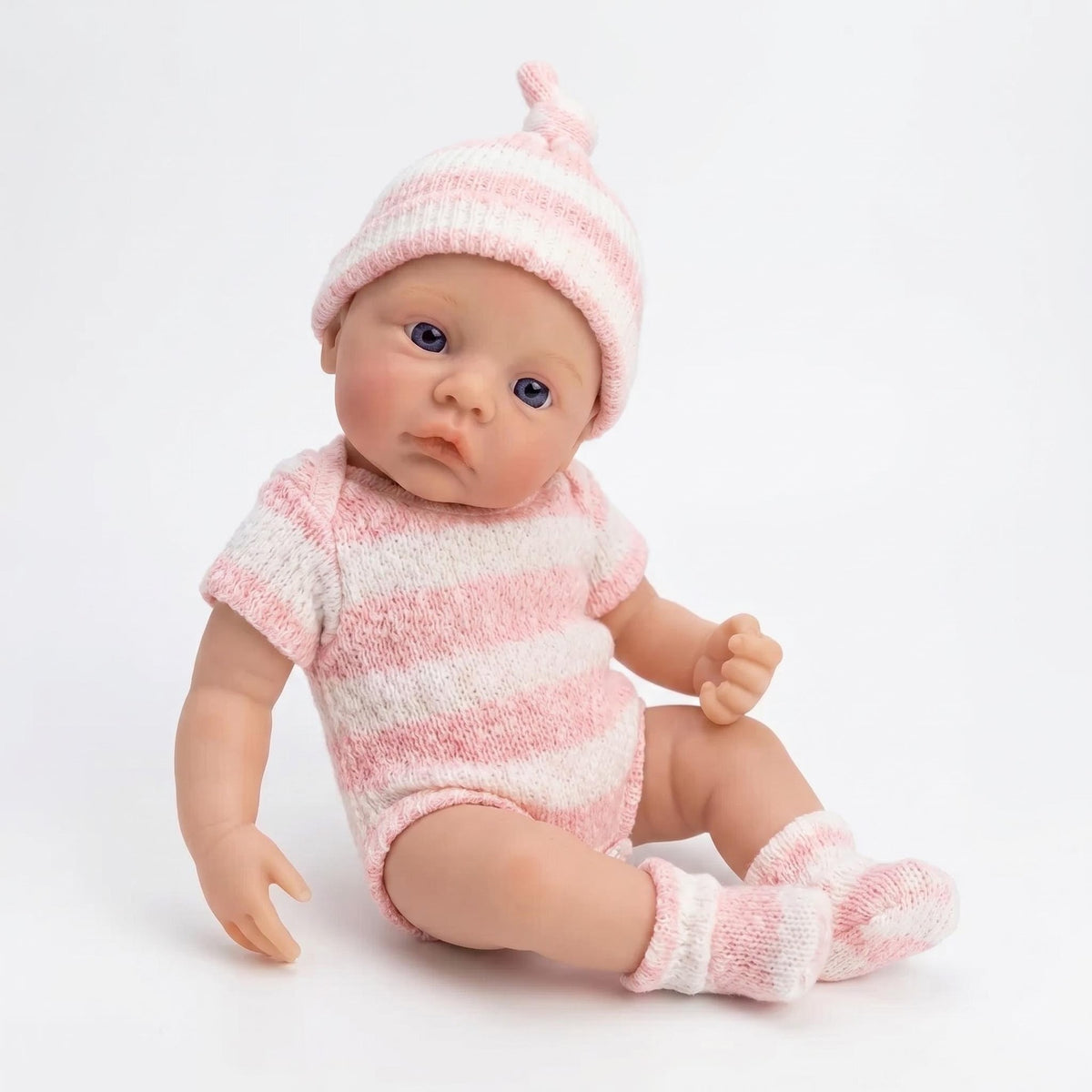 6 Inch with Full Soild Silicone Body Reborn Doll Handcrafted Hyper Real Skin Vein Texture Collectible Art Doll