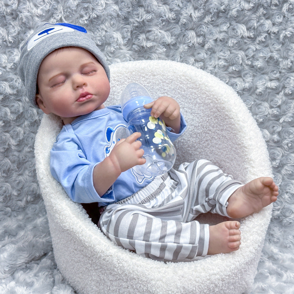 20 Inch Full-Vinyl Lifelike Sleepy Baby Doll, Comes With Baby Bottle, Timeless Keepsake for Birthdays and Holiday Gift Seasons