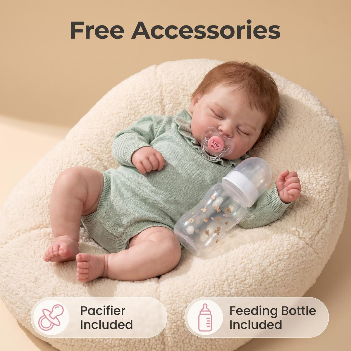 19 Inch Reborn Baby Dolls with cloth body Cute Baby Lifelike Real