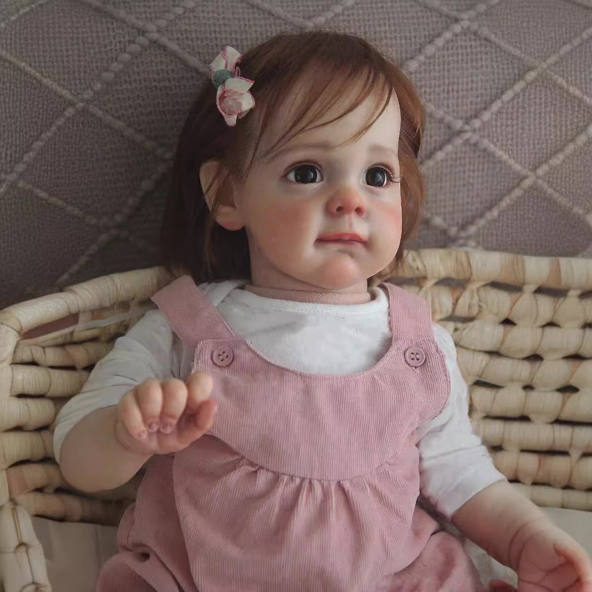 24 inch Reborn Baby Dolls Girl Toddler Handmade with Cloth Body Lifelike Newborn Gift Doll
