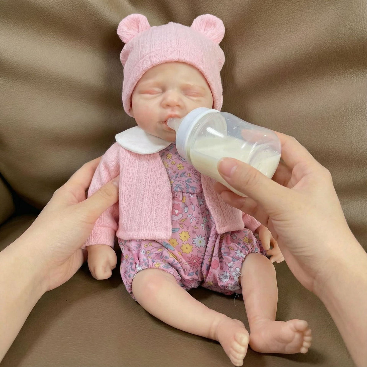 12 inch solid silicone Reborn Doll pink cardigan pascale simulation toy doll