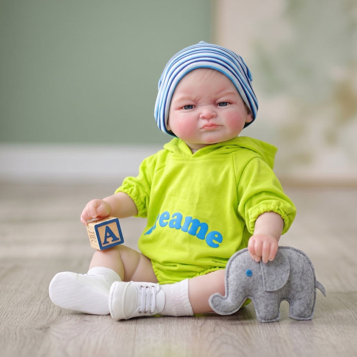 24 inch Hand-painted hair craft reborn baby with Full Vinyl Body children's play house holiday gift collection