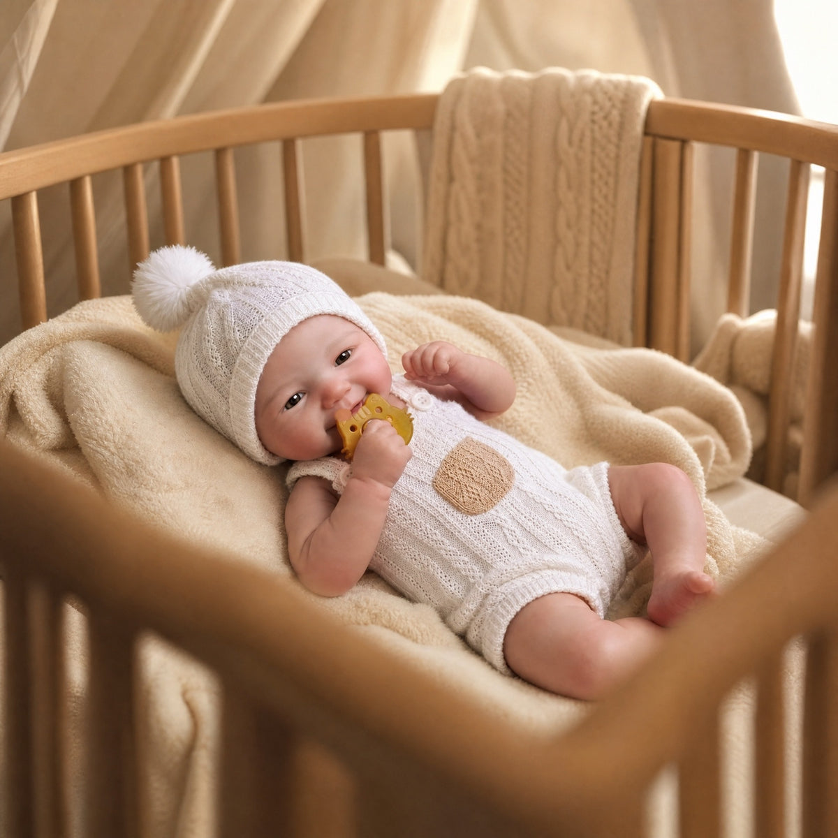 16 Inch Realistic Reborn Newborn Baby Dolls Girl with silicone Body Cute Soft Smile Real Life Baby Dolls Realistic