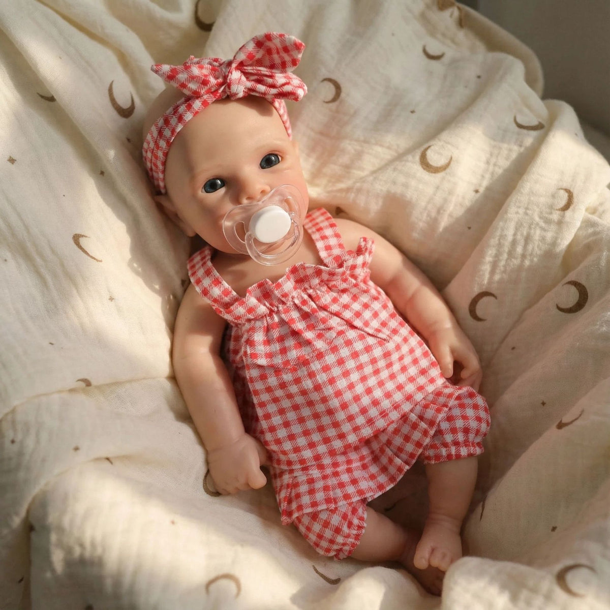 12 inch Pink Grid Strap Set Solid Silicone Rebirth Doll