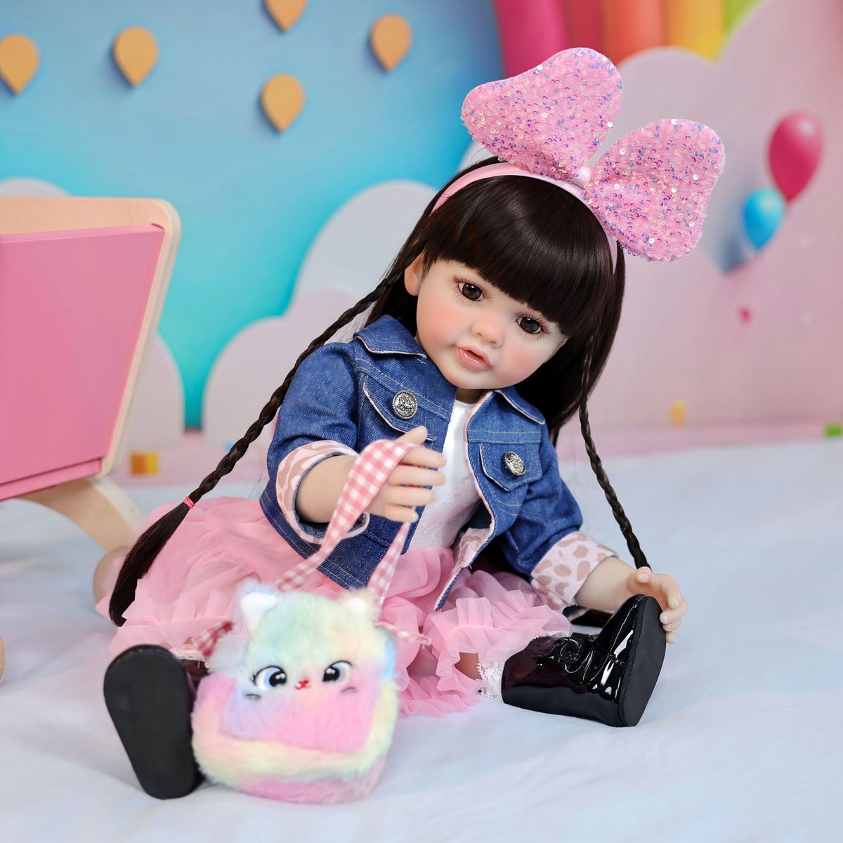 22 inch with Full vinyl Body Standing Toddler Reborn Dolls ornaments for gifts