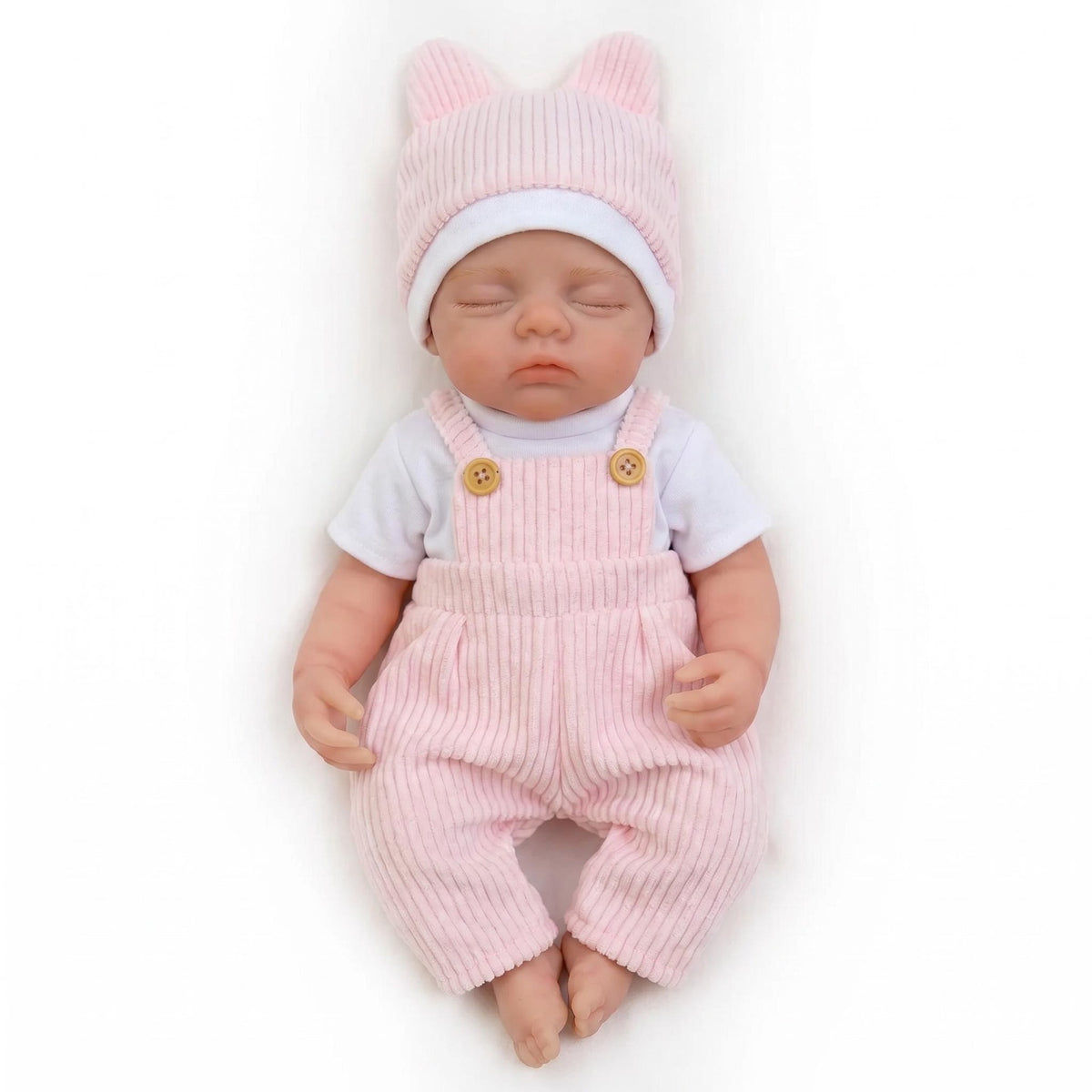 Portable Small Infant 12 Inch with Full Soild Silicone Reborn Doll Washable Doll For Role Play & Display Decor