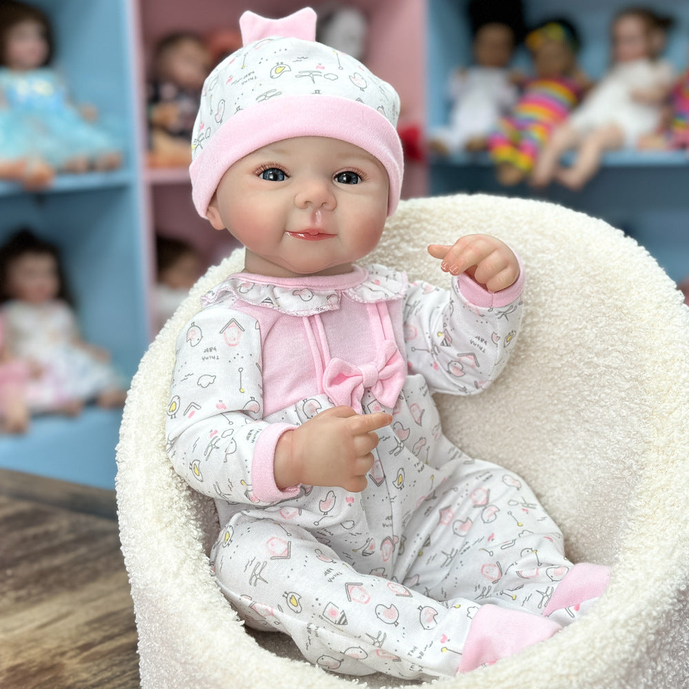 Full Vinyl 20 Inch Reborn Doll, Vivid Baby Features, Ideal Companion Toy for Children & Adult Hobbyists