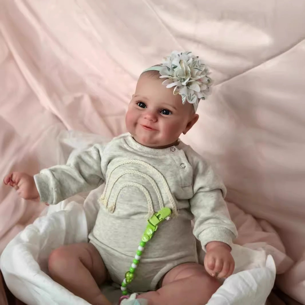 24 inch Finished Reborn Dolls Full Body Vinyl Baby Girl Doll Maddie Bath Toys Gift
