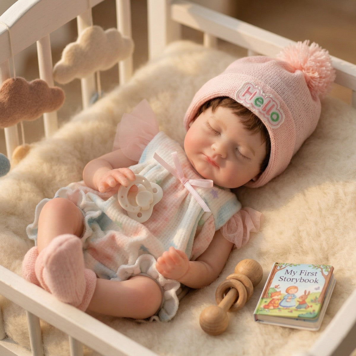 12 inch solid silicone reborn doll 30cm simulation baby baby real kneading hand feel closed eyes changing outfit doll