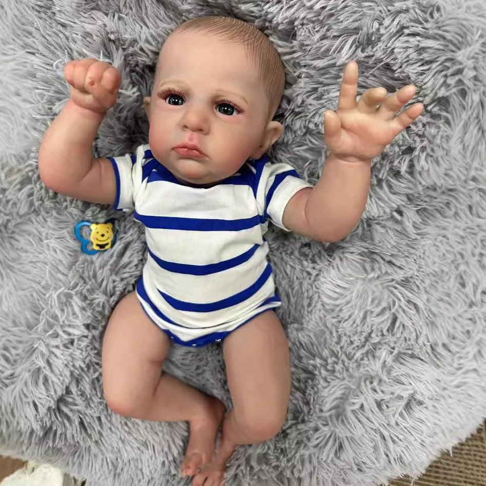 23 Inch Realistic Reborn Baby Doll with Soft Cloth Body 3D Vein Skin Handcrafted Newborn Doll Gift Toy for Little Girls Collectors
