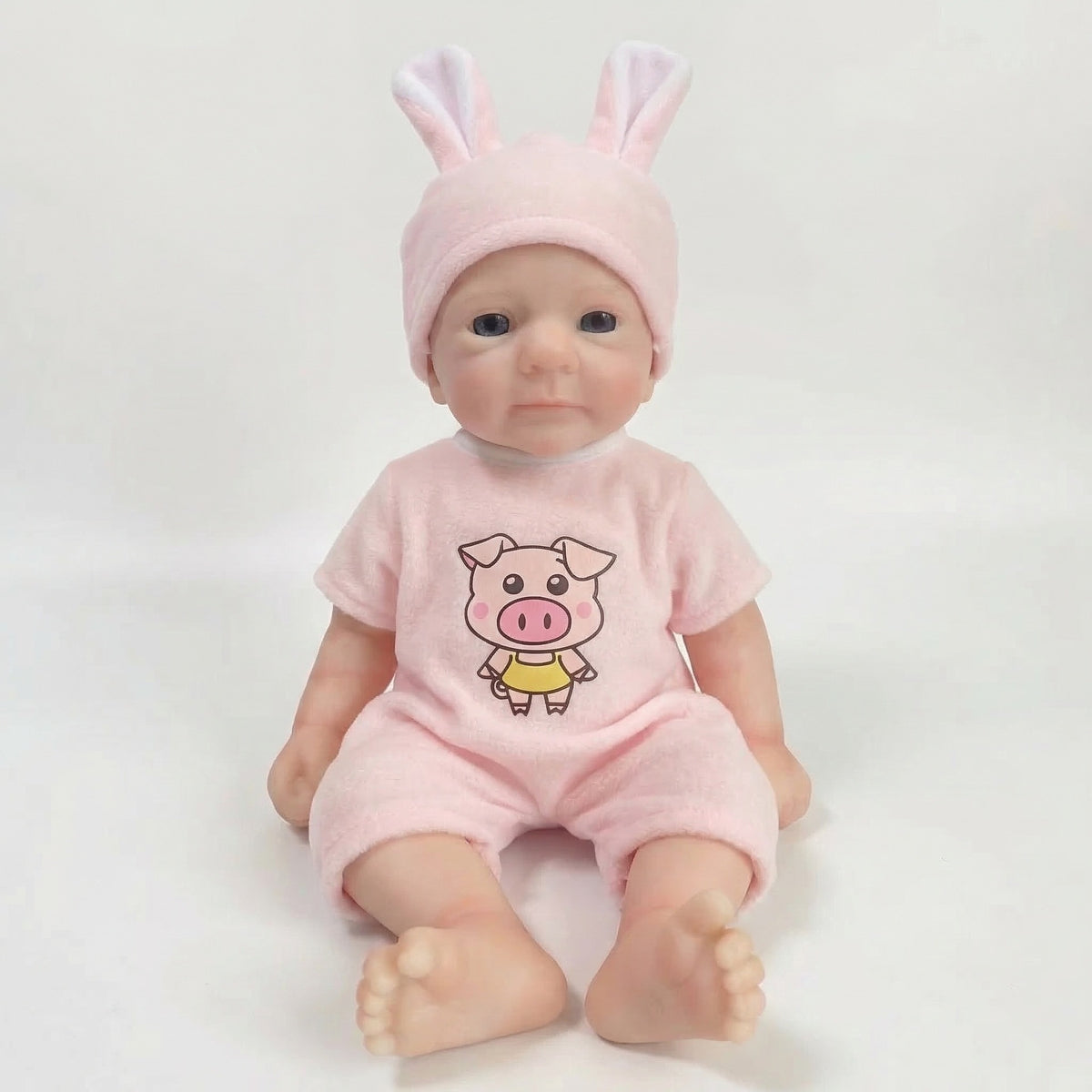 12 inch rabbit ear cap simulation doll silicone reincarnation doll