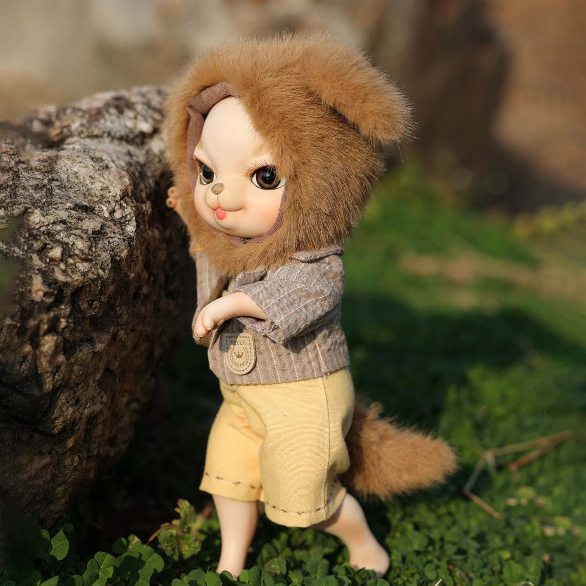 10 inch with Ceramic BJD Body Doll Complete Plush Outfit Handmade Decor Collectible Toy