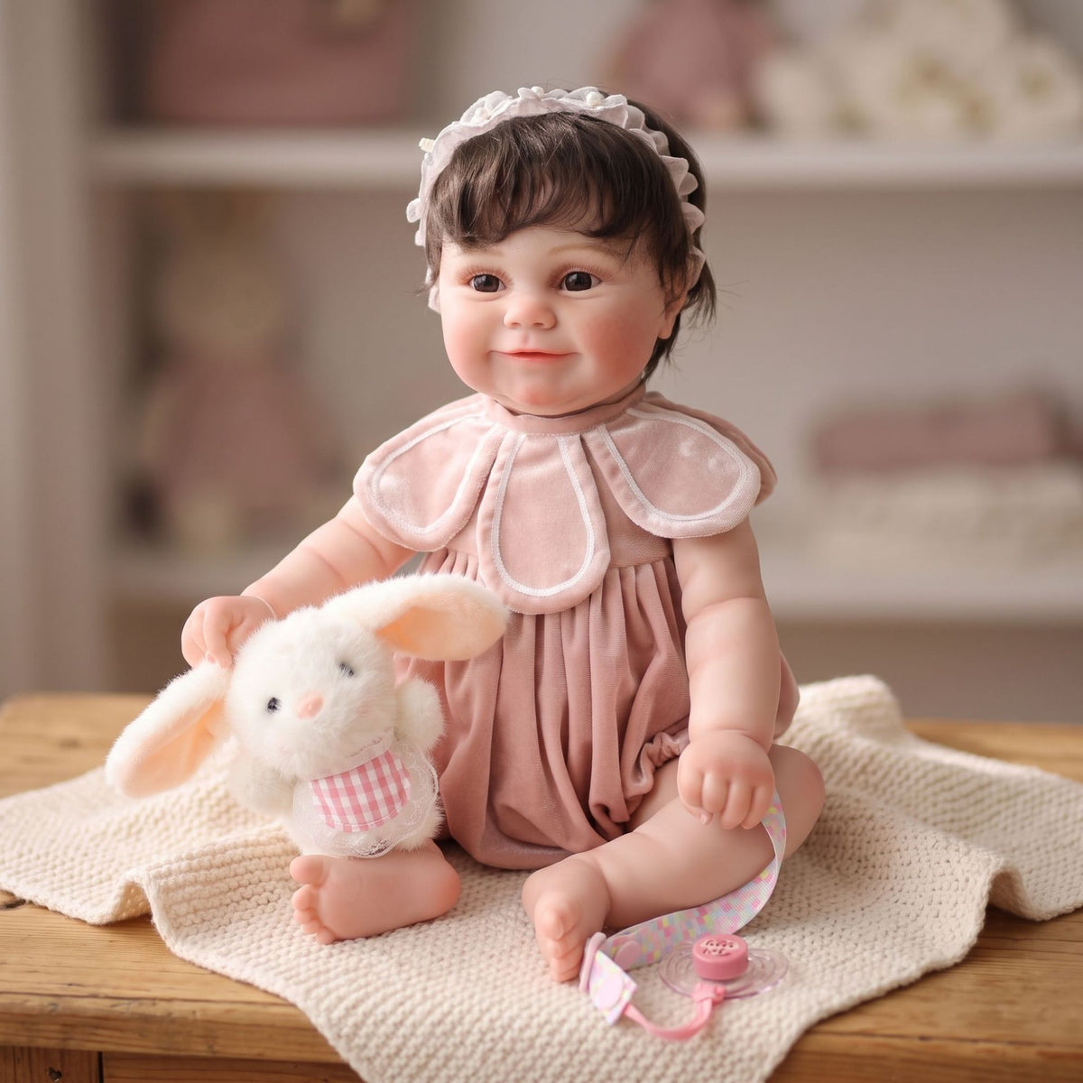 22 Inch Handcrafted Reborn Doll Real 3D Vein Skin with Full vinyl Body Baby Doll Gift for Little Girls