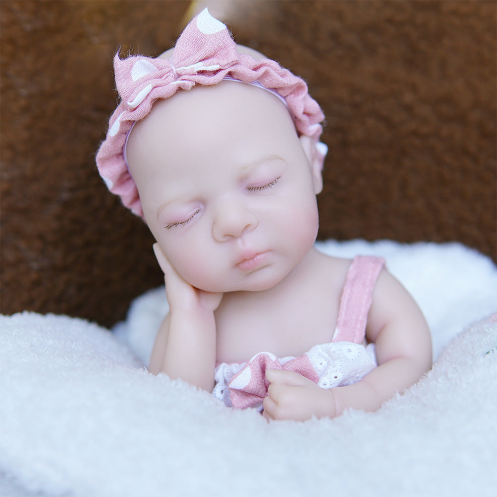 12 inch with Full Soild Silicone Body Reborn Doll Washable Poseable Infant Toy for Collectors & Pretend Play