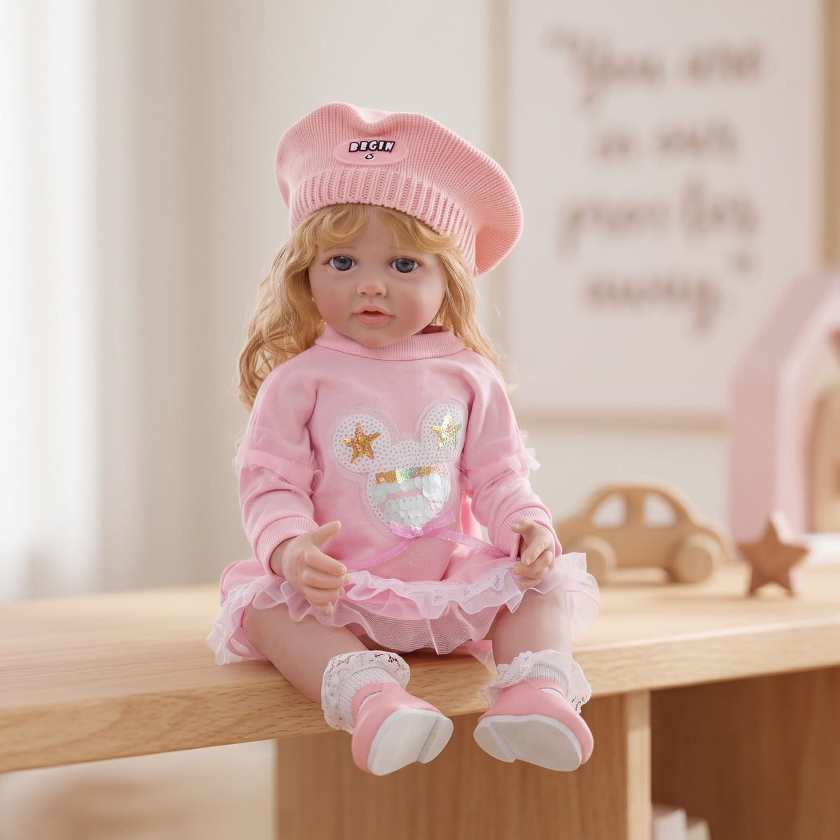 Ultra Realistic 22 inch Full vinyl body Reborn Newborn Doll Soft Bendable Limbs Safe Kids Companion Doll