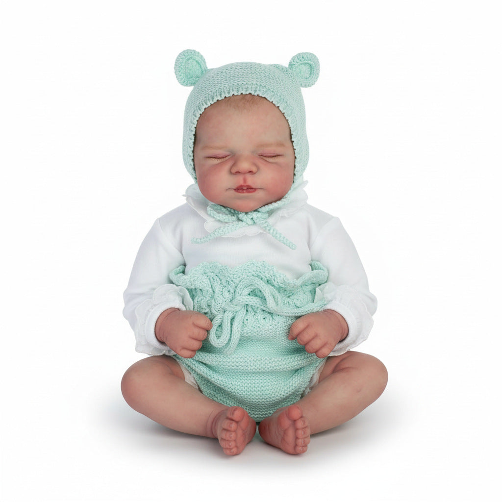 19 Inch Light Blue Sweater Set Reborn Doll Simulation Doll Newborn